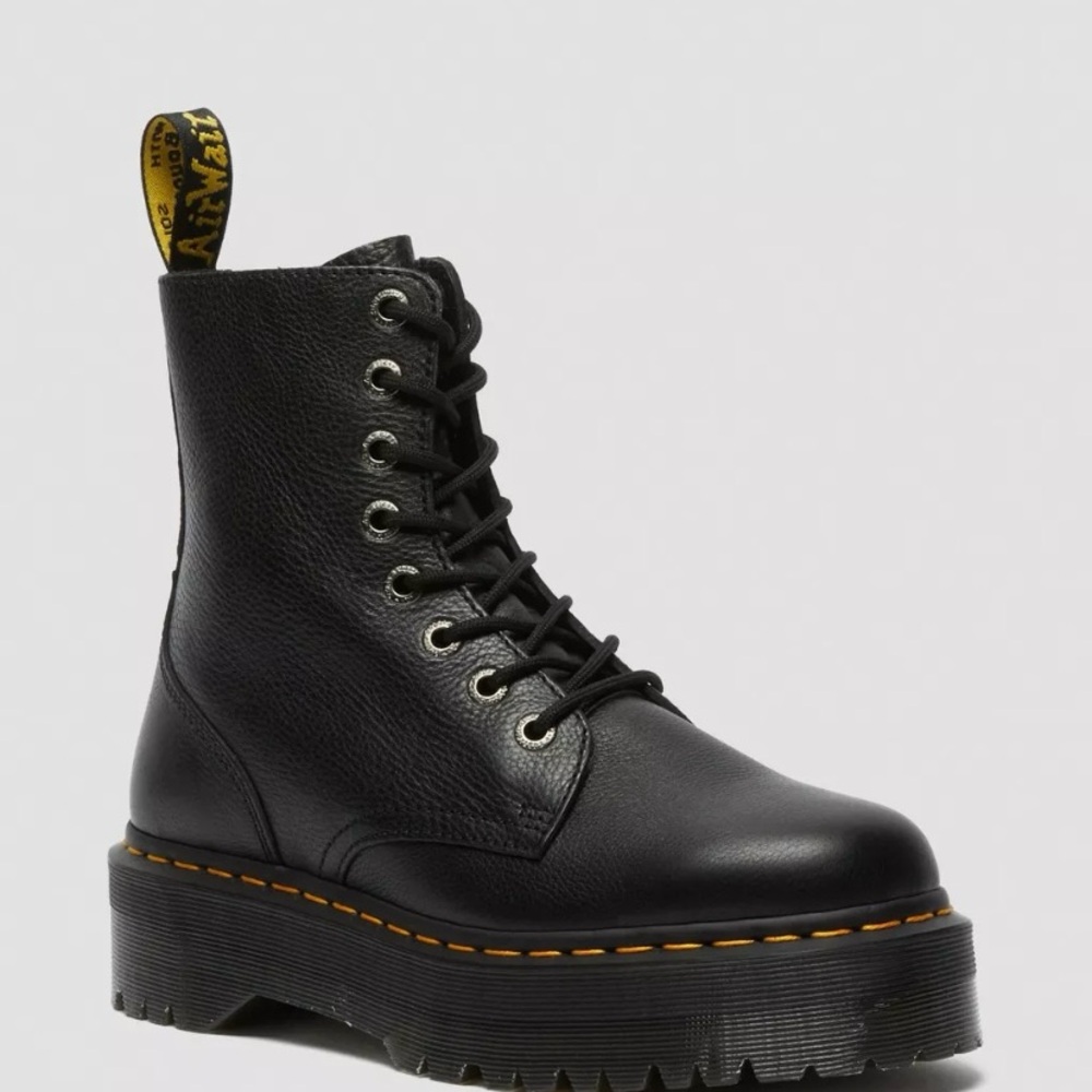 Dr. Martens Jadon III Black Pisa Leather Platform Boots - Picture 12 of 12